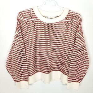 Old Navy Women' Plus Slouchy Popcorn Knit Dolman Sleeves Sweater Sz 2X Red White
